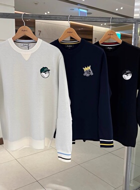 高尔夫服装男士长袖针织25秋新款男装休闲运动舒适圆领上衣百搭