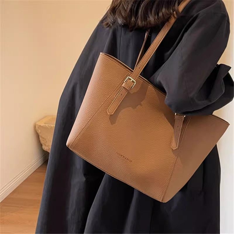 大容量复古简约托特包手提单肩