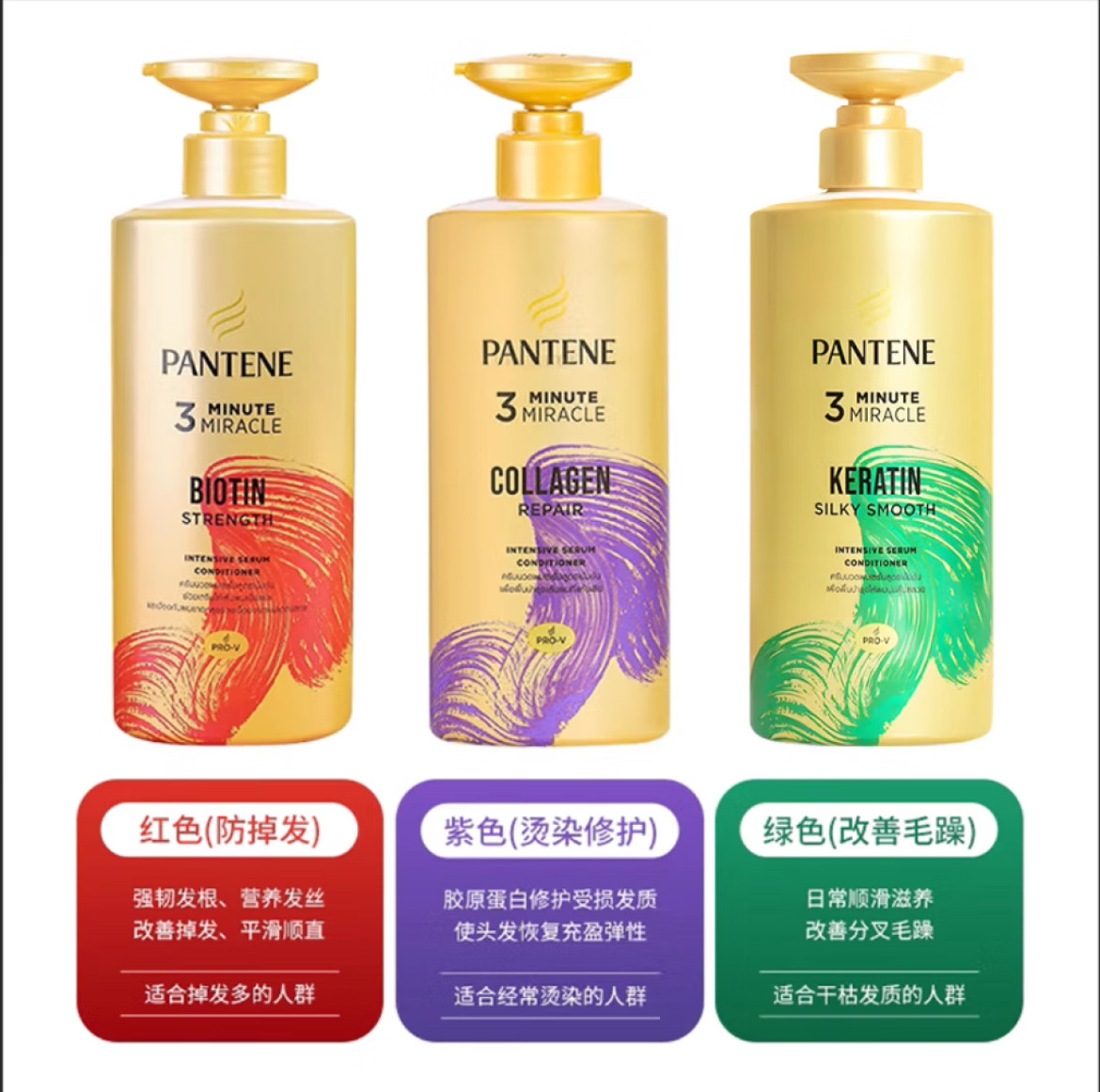 【全球购严选】泰国潘婷奇迹三分钟护发素450ml修护丝滑烫染修复图片