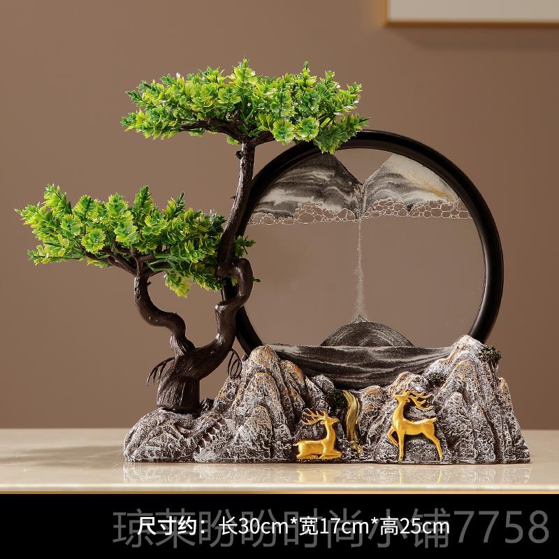 新款创公纪念品流沙画风景摆件客厅玄关办高级文感室创意装饰毕业图片