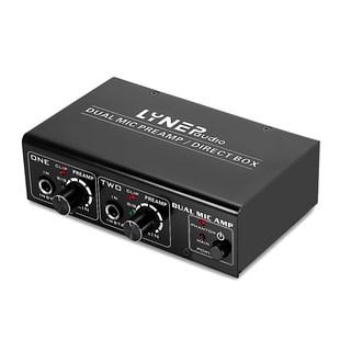 线普奥多专业双路电容话筒放大器 电吉它电贝司放大器信号增强器