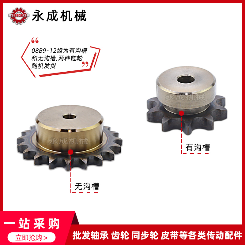 SCS高精度单排链轮4分 08B18齿 08B19齿 08B20齿 08B21齿 08B22齿