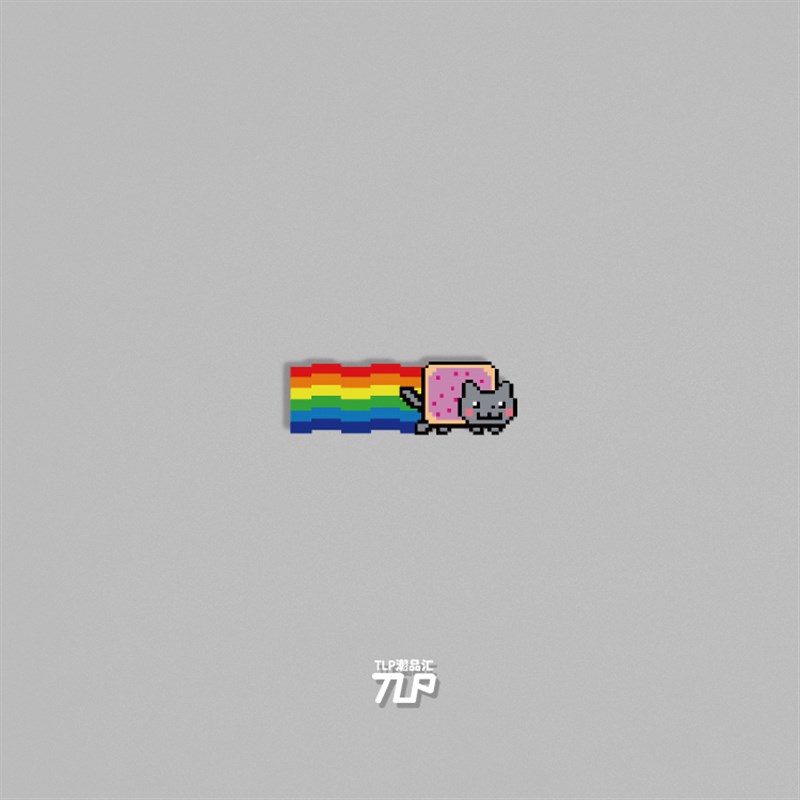 TLP反光车贴 彩虹猫猫 像素风 可爱卡通 平面防水后风挡防水贴纸