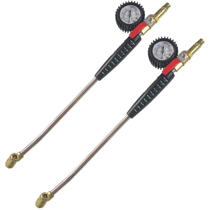 大货车轮胎充气杆汽车气咀加气工具双头带表倒钩充气表