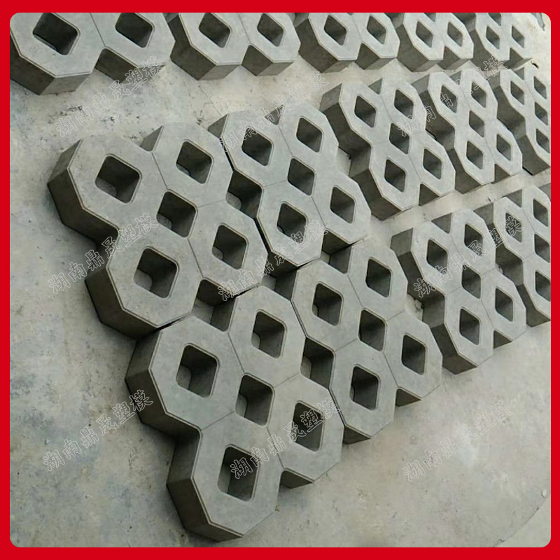 双八字植草砖十字线条塑料模具40X40X8cm 水泥混凝土砼制市政小区