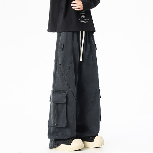 ZSEE美式复古潮牌大口袋工装裤男