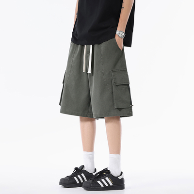 美式潮牌夏季工装短裤男