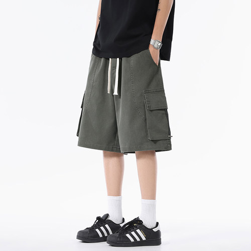 美式潮牌夏季工装短裤男