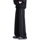 ZSEE秋冬新款加绒卫裤男宽松直筒美式潮牌黑色渐变水洗休闲运动裤