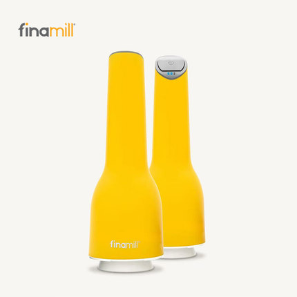 【充电款】finamill快卡式电动香料厨房研磨器 胡椒/海盐 柠檬黄