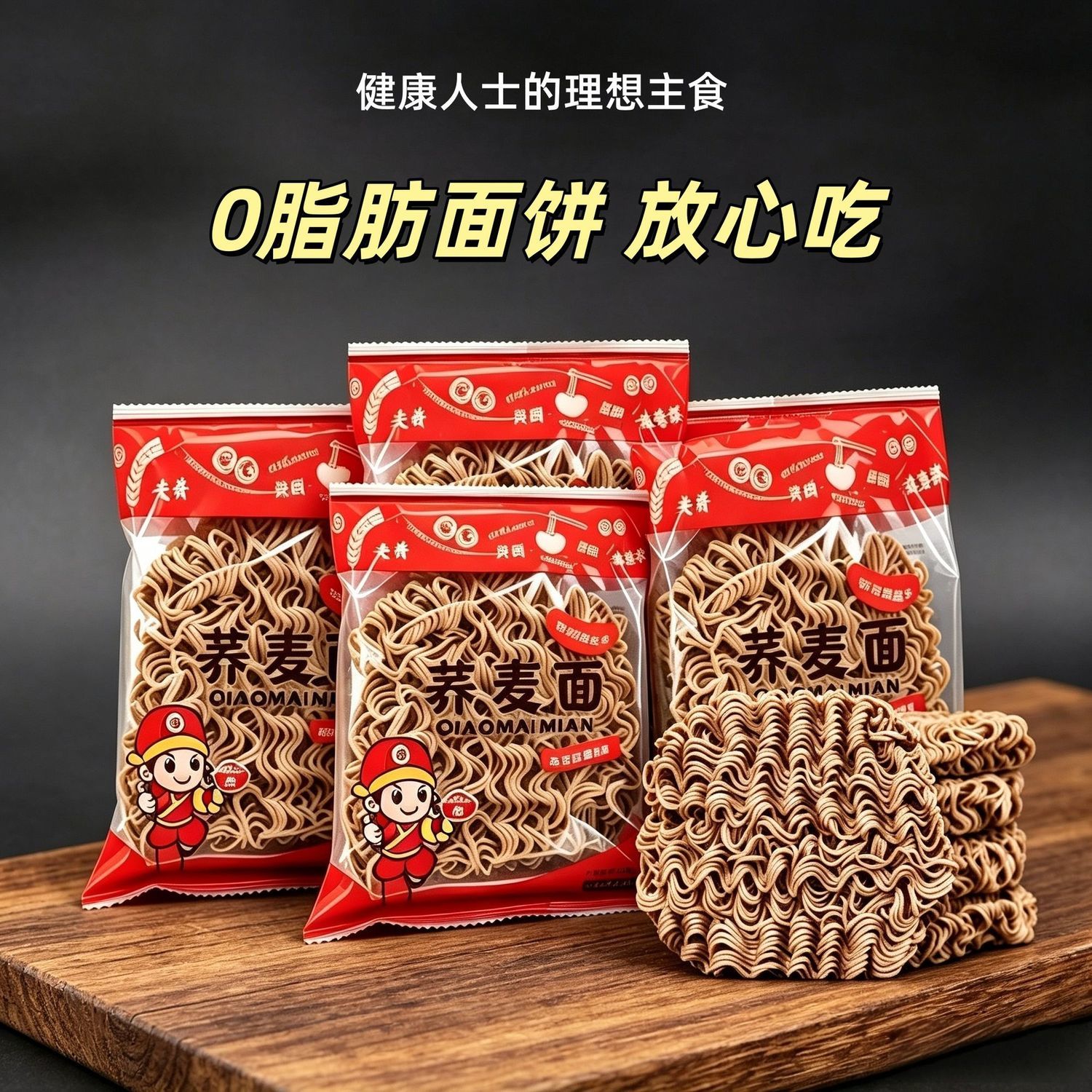 【整箱 】正品荞麦面拌面0脂肪粗粮代餐方便面速食冲泡食品