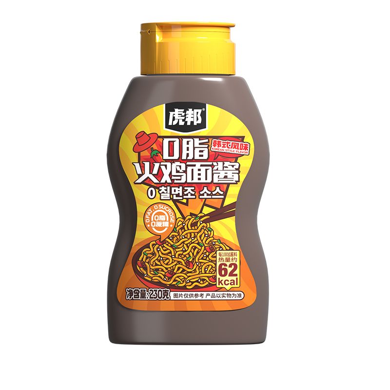 虎邦辣酱0脂火鸡面酱230g拌面酱韩式爆辣拌面酱0脂肪0蔗糖