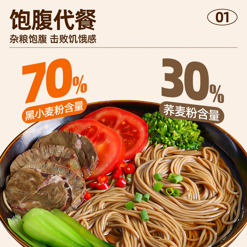 荞麦龙须面挂面0脂肪无糖精粗粮代餐饱腹芥麦面条低脂钠无添加盐