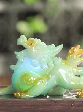 茶宠摆件创意发光变色麒麟精品可养茶桌茶台装饰功夫茶具茶道配件
