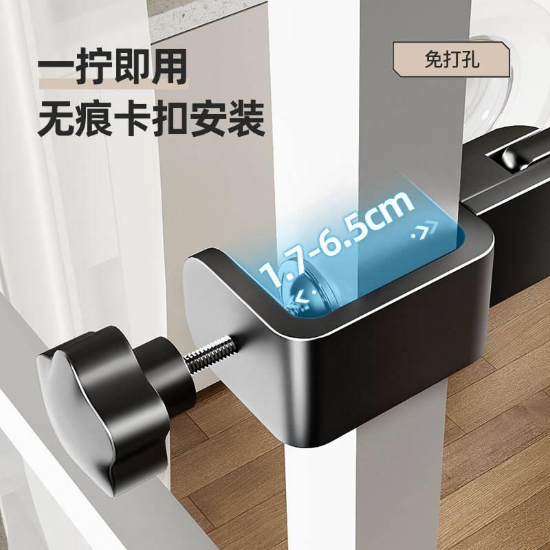 折叠晾衣架免打孔铝合金阳台窗台夹子卡扣式护栏窗框防盗窗晾晒