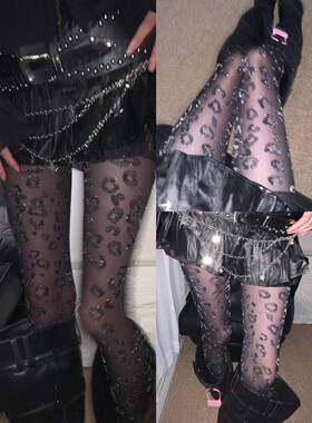 梦回2000年！闪闪黑丝太辣啦！千禧Y2K新款暗辣妹性感女~