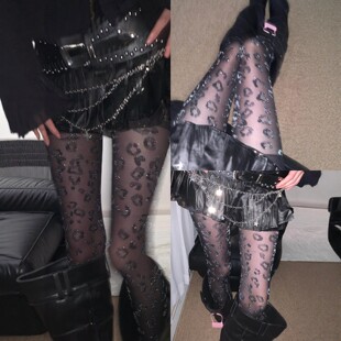 暗辣妹性感女 千禧Y2K新款 闪闪黑丝太辣啦 梦回2000年