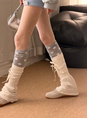 最爱韩女波点+袜套~轻亚显瘦早春叠穿！早春慵懒韩系百搭袜套