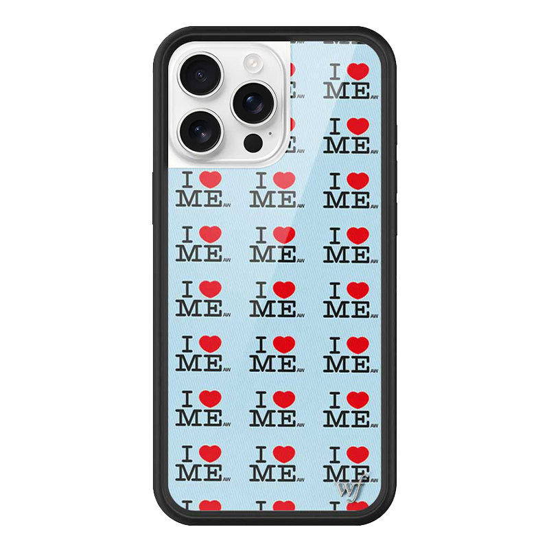 wildfl我爱自己蓝色I Heart Me手机壳适用苹果iphone17/16/15/14/13/12/Pro/Max/plus硬壳全包防摔个性保护套