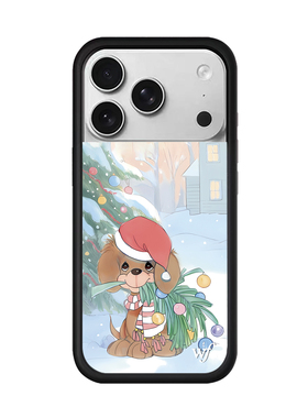 WFWE港品潮牌圣诞小狗白色波点wf手机壳适用苹果17Pro新款iPhone16/15/14ProMax/Plus三只小猪12防摔保护air