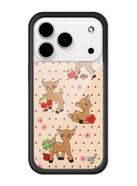WFWE联名新款可爱圣诞樱桃爱心草莓小鹿苹果16Pro手机壳适用iPhone15/14/13ProMax/plus12梅花鹿防摔保护套