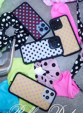 Wildf联名Polka Dots黄色与白色波点适用iPhone15/14/13ProMax/Plus苹果16Pro手机壳WF欧美时尚12防摔保护