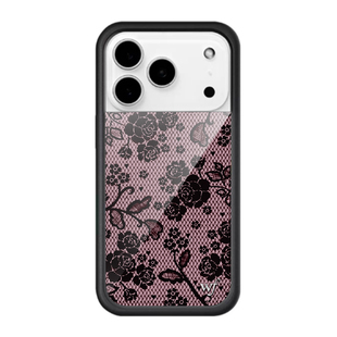 Wildf联名兰花绽放蕾丝边碎花布适用iPhone15/14/13ProMax苹果16Pro手机壳野花时尚wf欧美风12防摔保护套