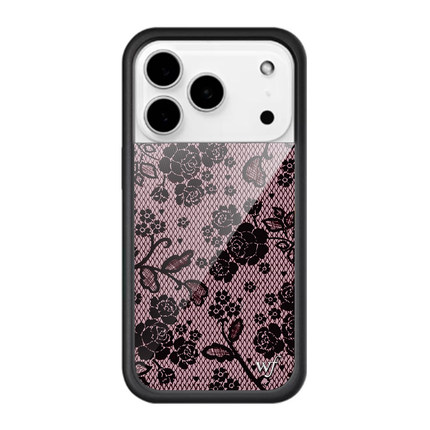Wildf联名兰花绽放蕾丝边碎花布适用iPhone15/14/13ProMax苹果16Pro手机壳野花时尚wf欧美风12防摔保护套