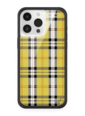 WFwe联名蓝黄色格子适用苹果16Pro适用iPhone15/14/13ProMax/12Plus手机壳经典格子欧美时尚WF防摔保护