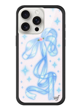 wf闪耀少女手机壳Sparkle Girl适用苹果iphone16/15/14/13/12/Pro/Max/plus硬壳全包保护套硅胶蓝色丝带WF17