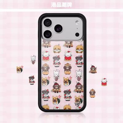 WFWE联名狗狗贴纸册Father Kels适用苹果17Pro手机壳iPhone16/15/14/13/ProMax/Plus可爱WF时尚12防摔保护