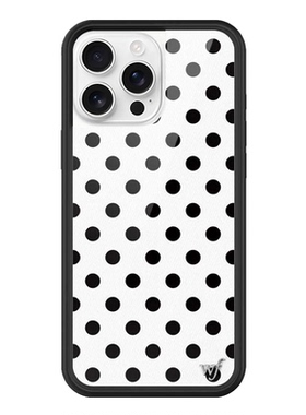 WFWE联名Polka Dots满屏黑白/棕色/黄色波点适用iPhone15/14/13Pr