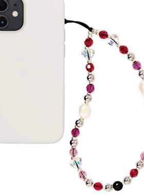 WFWE明星同款StringT水晶珍珠手机挂链立体串珠原版挂绳配饰女生