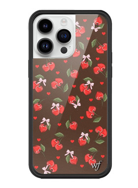 WFwe联名Pink Cherries巧克力樱桃苹果16Pro手机壳适用iPhone15/14/13ProMax/Plus手机壳明星同款WF防摔保护