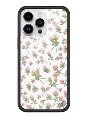 WFWE联名粉色玫瑰红玫瑰Pink PosieRosie适用苹果17pro手机壳iphone16/15/13/12ProMax/14plus/硬壳防摔保护