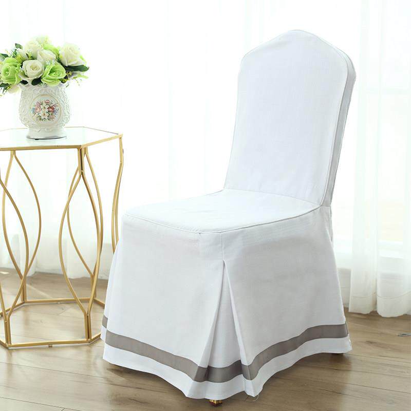 细麻酒店椅子套罩连体现代简约餐椅套罩饭店欧式宴会桌凳套