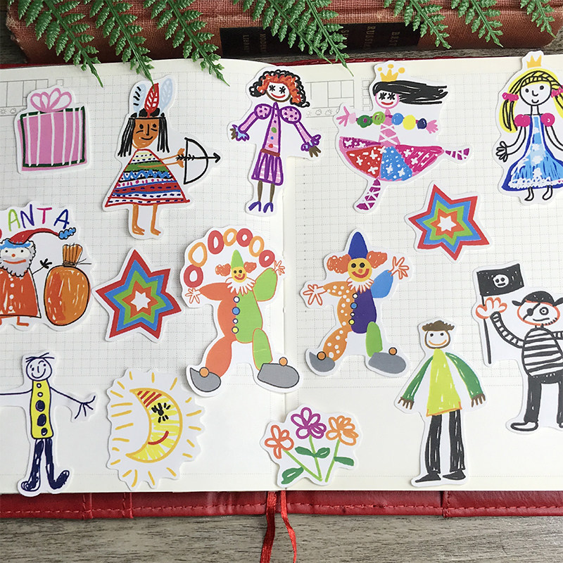 幼儿园宝宝涂鸦贴纸创意贴画自粘