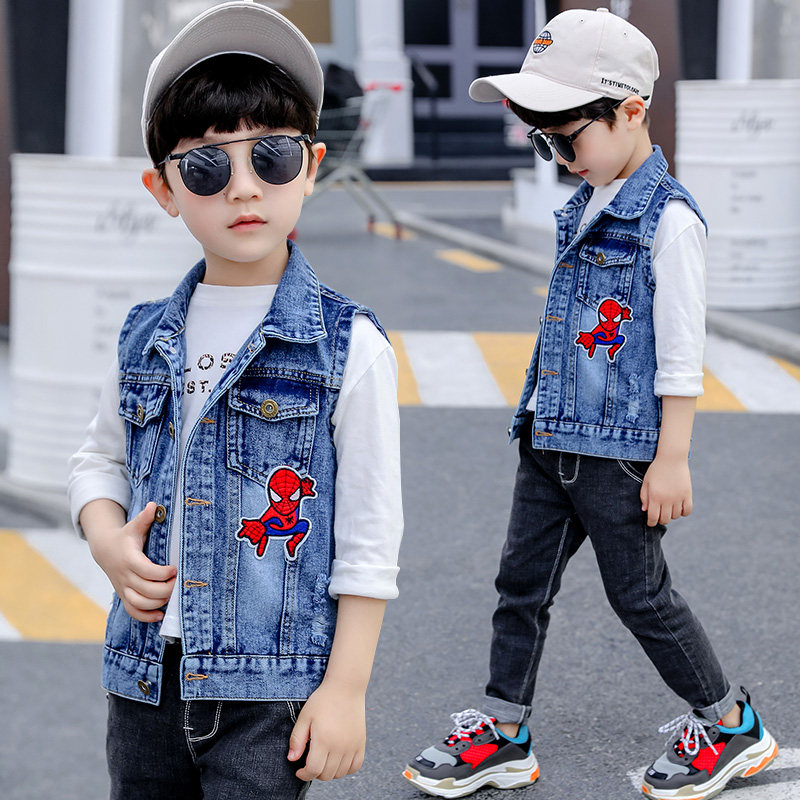 水洗翻领常规款牛仔布扣子马甲,童装/婴儿装/亲子装,马甲,淘宝优惠券,粉丝福利购,淘宝优惠卷