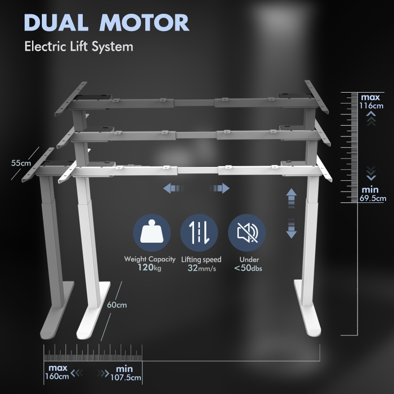 爱美卓双电动升降桌智能工作台家用办公桌电脑桌电竞桌学习书桌子