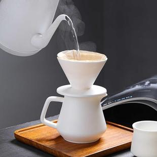 家用手冲咖啡壶套装 羊脂玉瓷咖啡滤杯分享壶 手制公道杯咖啡器具