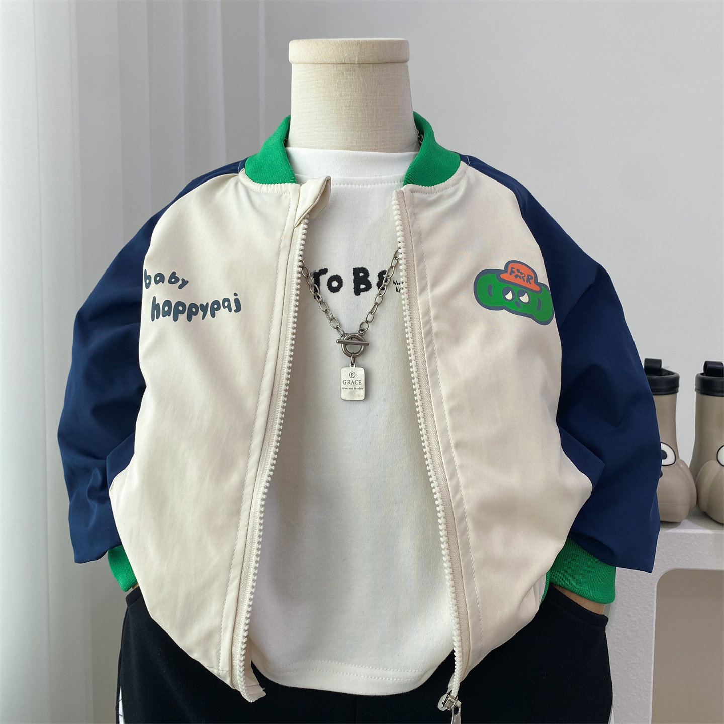 男童外套春秋新款薄款双层夹克衫小男孩宝宝秋装棒球服开衫上衣潮图片