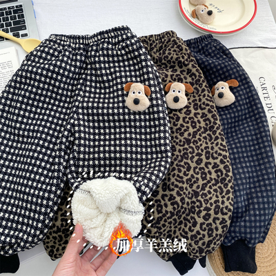 男童秋冬新款加厚羊羔绒过冬棉裤