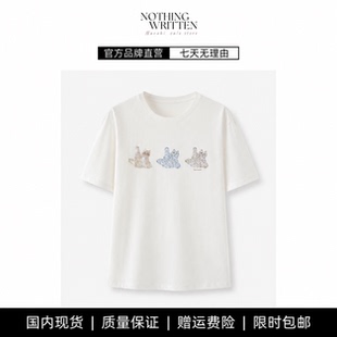 【现货】NOTHING WRITTEN短袖卡通印花圆领短袖T恤女卡通休闲上衣