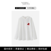 现货 NOTHING WRITTEN秦岚同款 长袖 T恤马年系列串珠刺绣上衣女