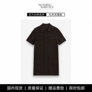 【现货】NOTHING WRITTEN标准版型口袋针织短裙藏青色新品连衣裙