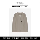 现货 NOTHING WRITTEN西装 韩版 休闲宽松通勤V领一粒扣纯色外套