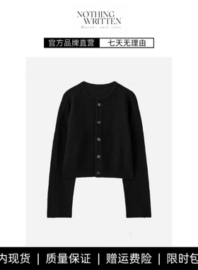 【现货】NOTHING WRITTEN标准版型针织开衫黑色秋新品针织衫毛衣
