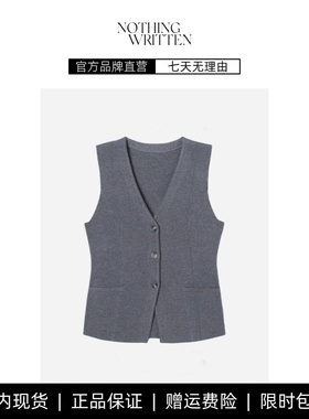 【现货】NOTHING WRITTEN标准版型长款羊毛马甲背心黑色春季新品
