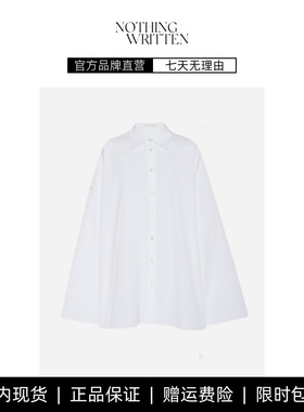【现货】NOTHING WRITTEN秋季白色吊袖衬衫可调节宽松袖子衬衣女
