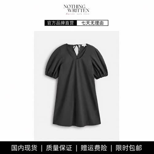 【现货】NOTHING WRITTEN休闲版型圆领短袖连衣裙深蓝色夏季新品